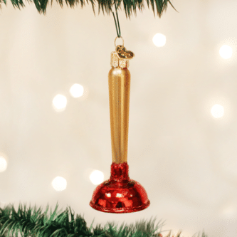 Old World Christmas Blown Glass Toilet Plunger Ornament