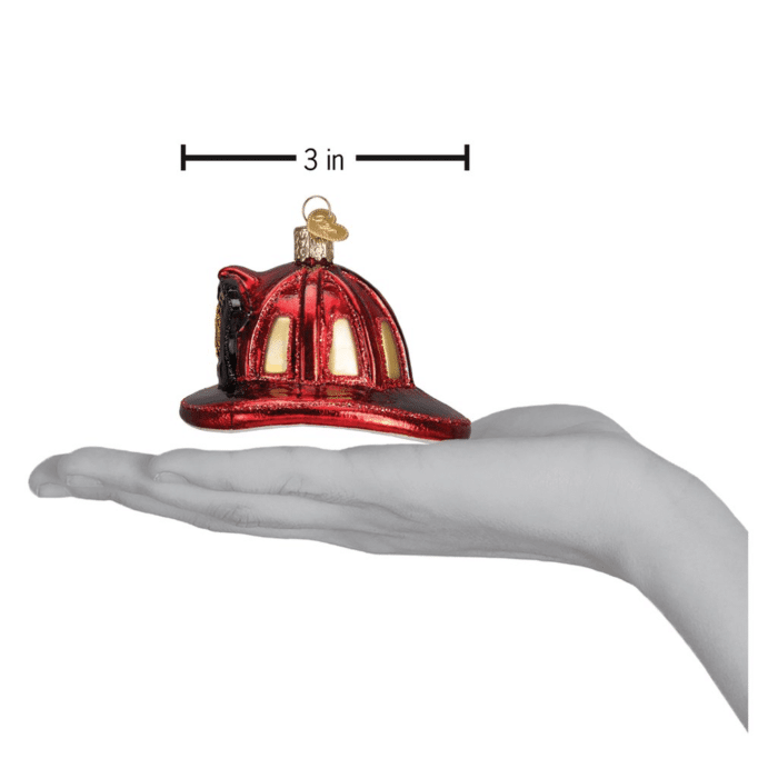 Old World Christmas Blown Glass Firemans Helmet Ornament