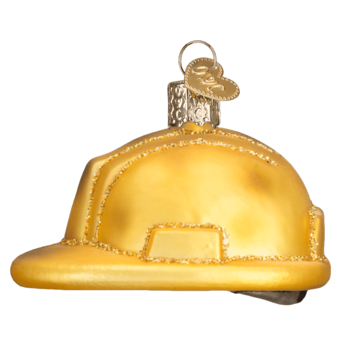 Old World Christmas Blown Glass Construction Helmet Ornament