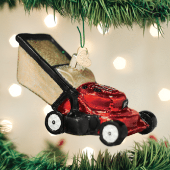 Old World Christmas Blown Glass Lawn Mower Ornament