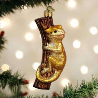 Old World Christmas Blown Glass Bearded Dragon Ornament