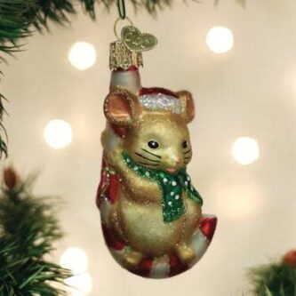 Candy Cane Mouse Ornament Old World Christmas