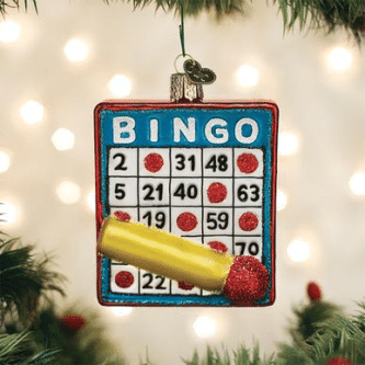 Old World Christmas Blown Glass Bingo Ornament