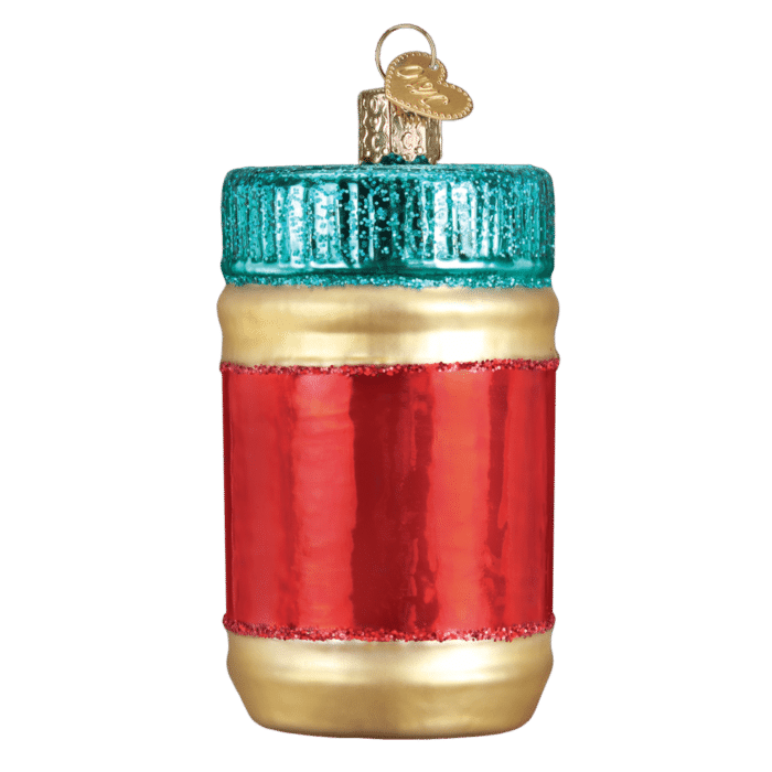 Old World Christmas Blown Glass Jar of Peanut Butter Ornament