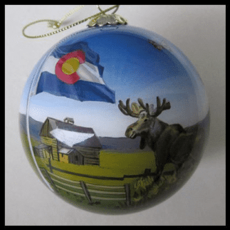 Painted Glass Colorado State Summer Ornament