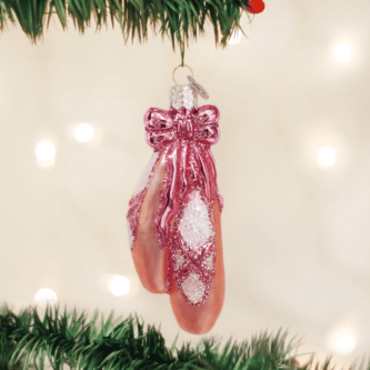 Old World Christmas Blown Glass Ballet Toe Shoes Ornament