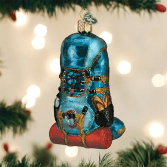 Old World Christmas Blown Glass Hiking Backpack Ornament