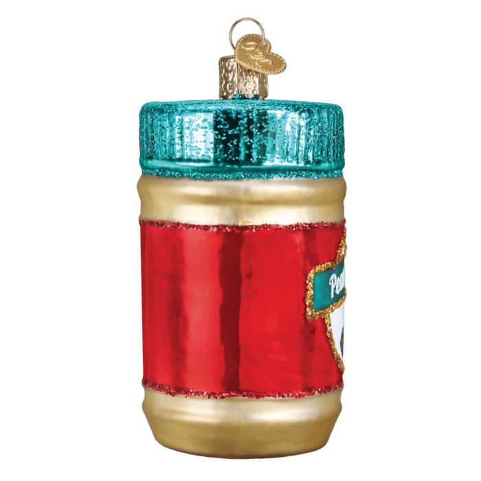 Old World Christmas Blown Glass Jar of Peanut Butter Ornament