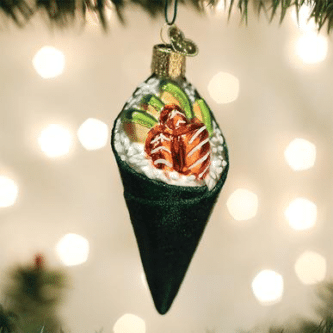 Old World Christmas Blown Glass Sushi Hand Roll Ornament