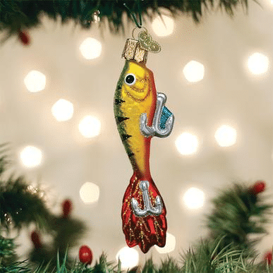 Old World Christmas Blown Glass Fishing Lure Ornament