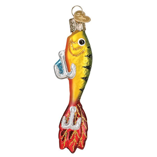 Old World Christmas Blown Glass Fishing Lure Ornament