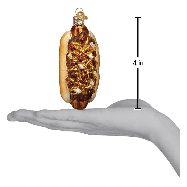 Old World Christmas Blown Glass Chili Cheese Dog Ornament