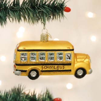 Old World Christmas Blown Glass School Bus Ornament