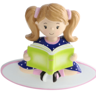 Boy or Girl Reading a Book Personalized Ornament