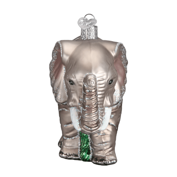 Old World Christmas Blown Glass Large Elephant Ornament