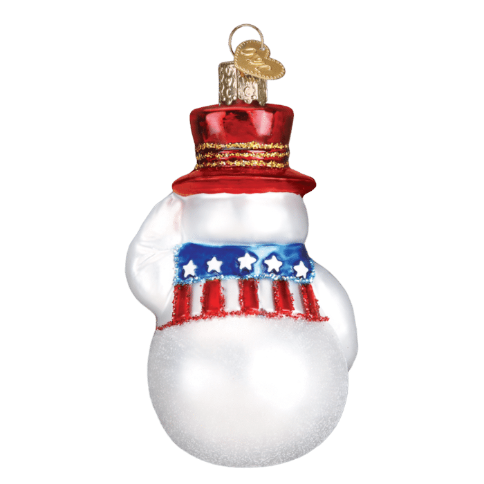 Old World Christmas Blown Glass Patriotic Snowman Ornament