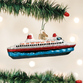 Old World Christmas Blown Glass Cruise Ship Ornament