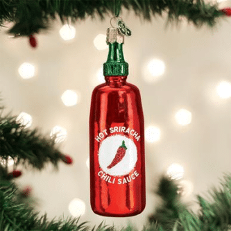 Old World Christmas Blown Glass Sriracha Sauce Ornament