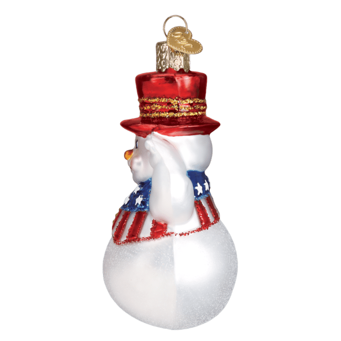 Old World Christmas Blown Glass Patriotic Snowman Ornament