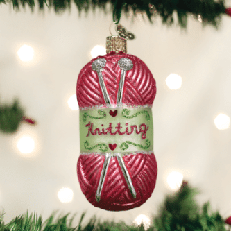 Old World Christmas Blown Glass Knitting Yarn Ornament