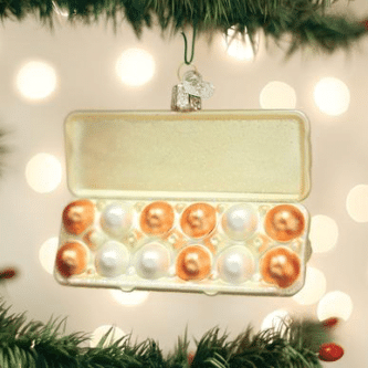 Old World Christmas Blown Glass Egg Carton Ornament