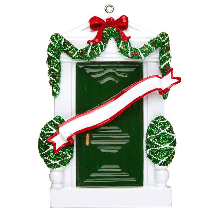 Decorated Green Door Personalized Ornament