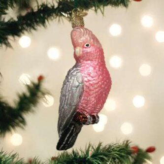 Old World Christmas Blown Glass Rose-Breasted Cockatoo Ornament