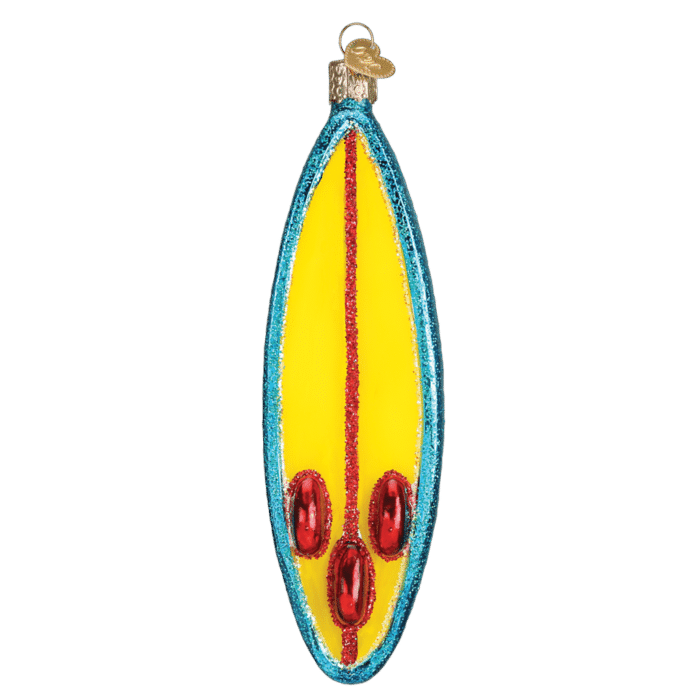 Old World Christmas Blown Glass Surfboard Ornament