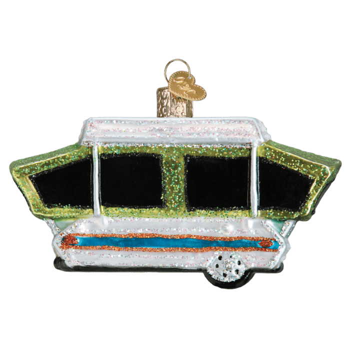 Old World Christmas Blown Glass Tent Camper Ornament