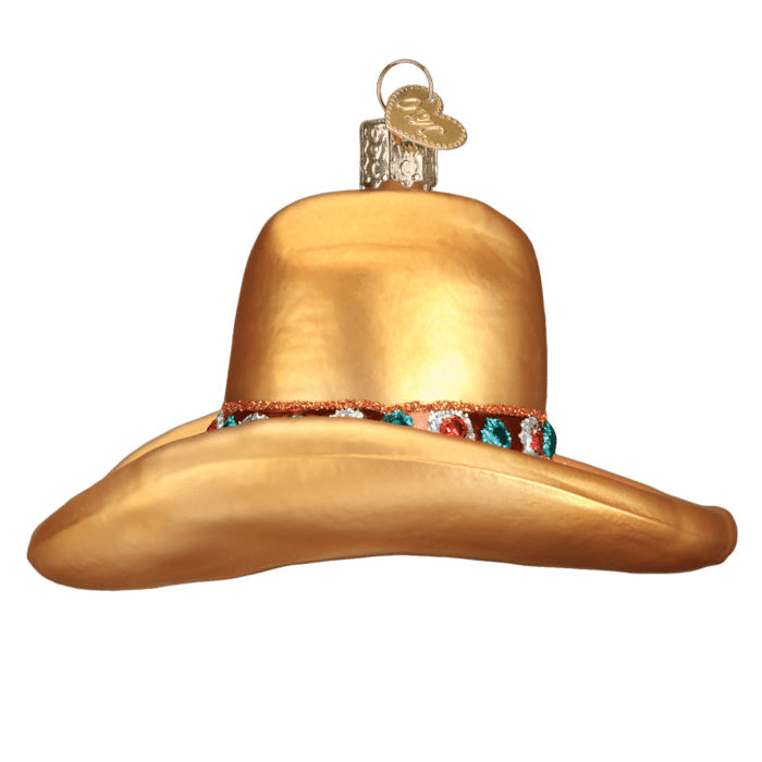 Old World Christmas Blown Cowboy Hat Ornament