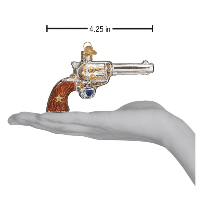 Old World Christmas Blown Glass Western Revolver Ornament