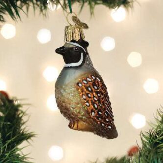 Old World Christmas Blown Glass Quail Ornament