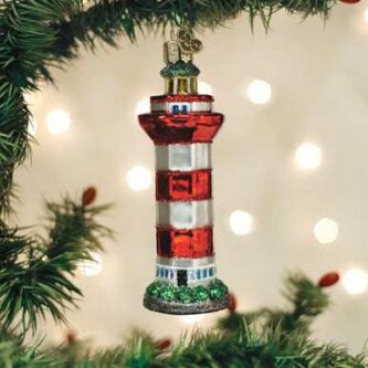 Old World Christmas Blown Glass Hilton Head Lighthouse Ornament