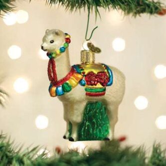 Festive Alpaca Ornament Old World Christmas