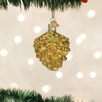 Old World Christmas Blown Glass Mini Gold Pine Cone Ornament
