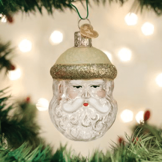 Old World Christmas Blown Glass Crystal Santa Ornament