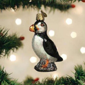 Old World Christmas Blown Glass Puffin Ornament