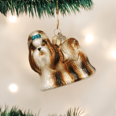 Old World Christmas Blown Glass Shih Tzu Ornament