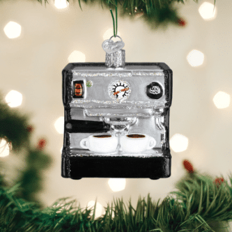 Old World Christmas Blown Glass Espresso Machine Ornament