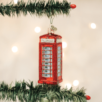 English Phone Booth Ornament Old World Christmas