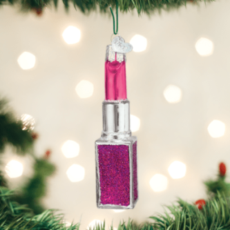 Old World Christmas Blown Glass Lipstick Ornament