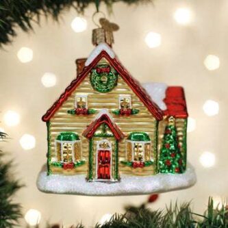 Old World Christmas Blown Glass Christmas Cottage Ornament