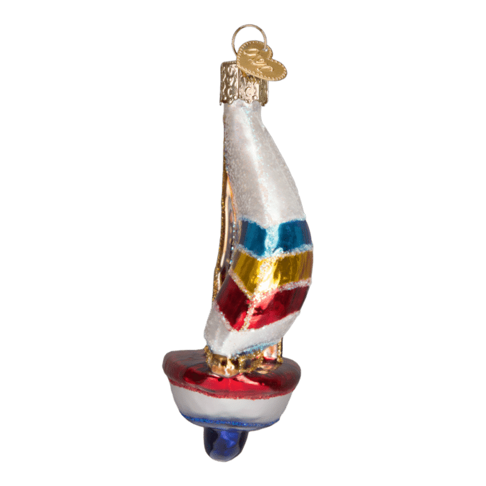 Old World Christmas Blown Glass Sailboat Ornament