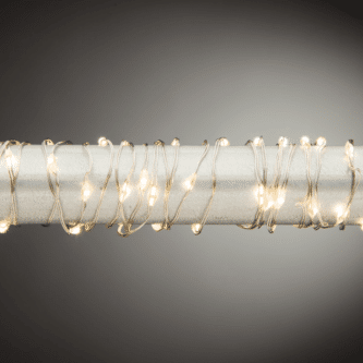 30 Warm White Micro LED Lights on Silver Wire