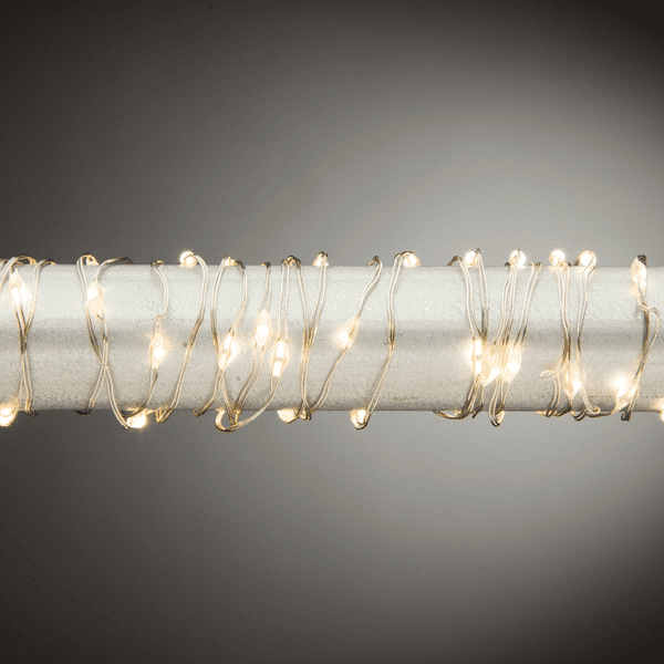30 Warm White Micro LED Lights on Silver Wire