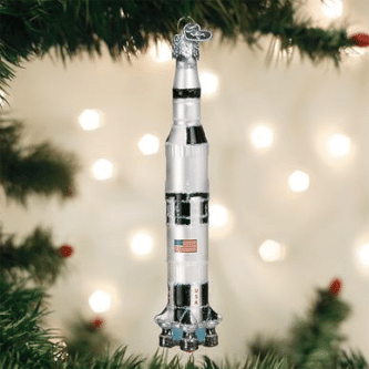 Old World Christmas Blown Glass Saturn V Rocket Ornament