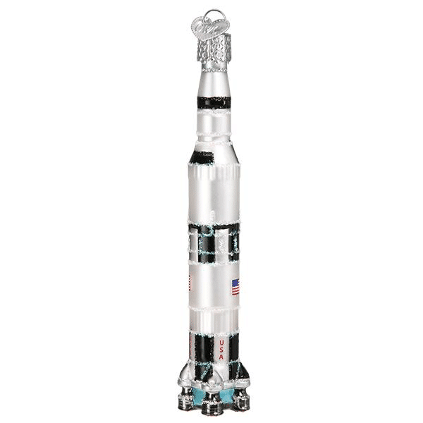 Old World Christmas Blown Glass Saturn V Rocket Ornament