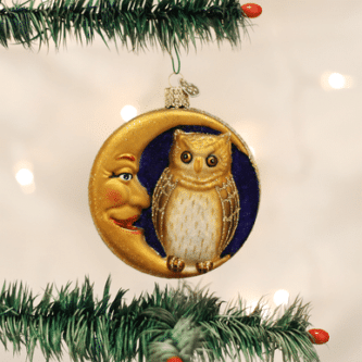 Owl In Moon Ornament Old World Christmas