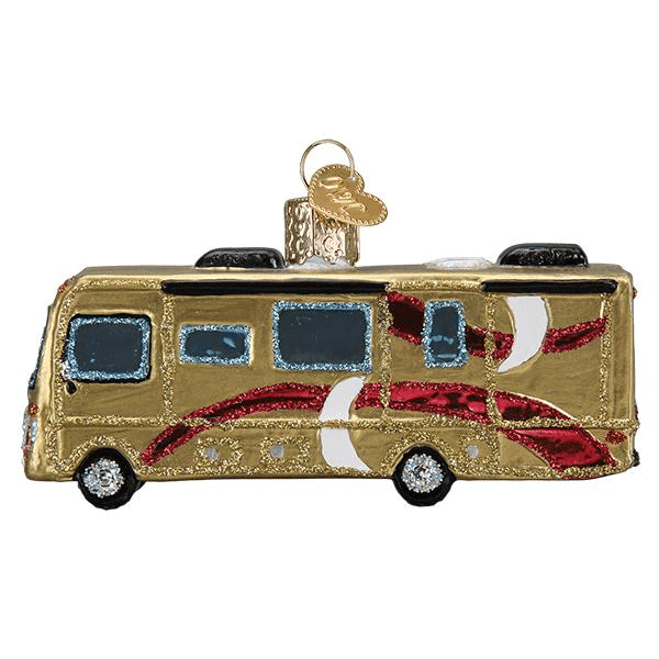 Old World Christmas Blown Glass Class a Motorhome Ornament