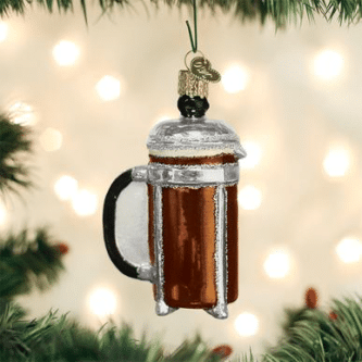 Old World Christmas Blown Glass French Coffee Press Ornament
